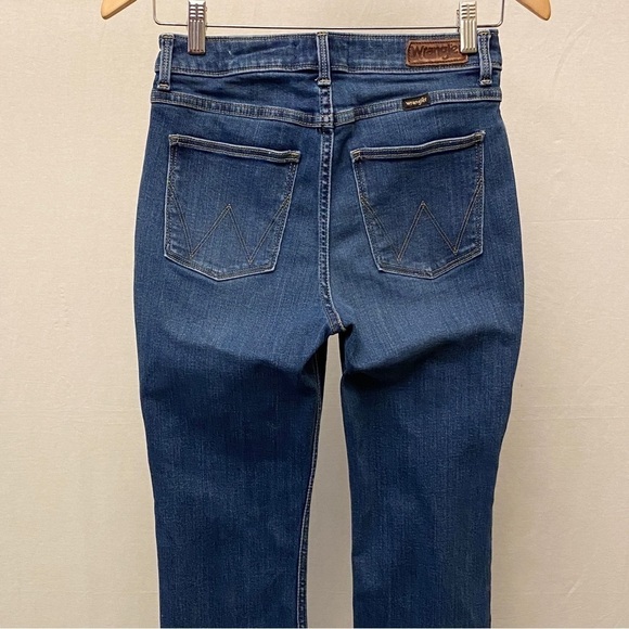 Wrangler 2 High Rise Kick Flare Jeans Womens Release Hem Stretch Cropped - Picture 6 of 13